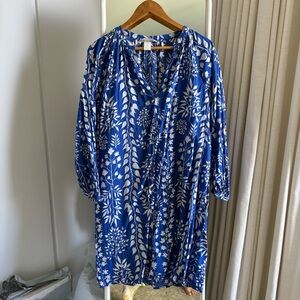 H&M Blue and White floral Patterned Dress
